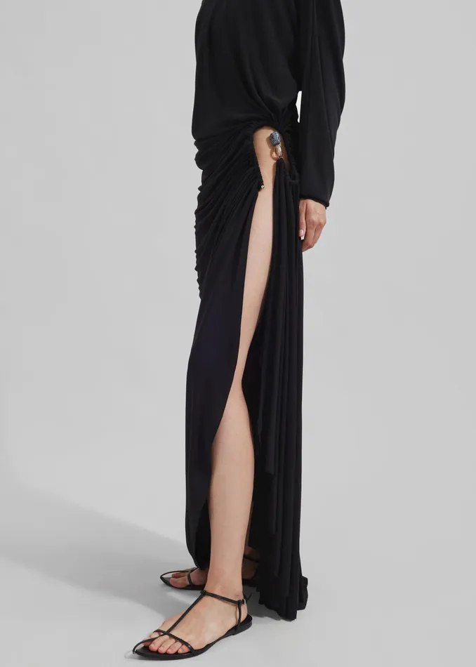 The Frankie Shop Dresses Christopher Esber Helix Crystal Stone Long Sleeve Dress 8211 Black 8211 Women