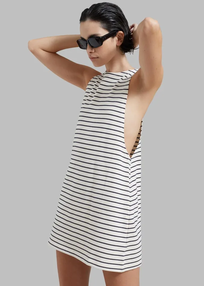 The Frankie Shop Dresses Lindsay Halter Dress 8211 Navy Stripe 8211 Women