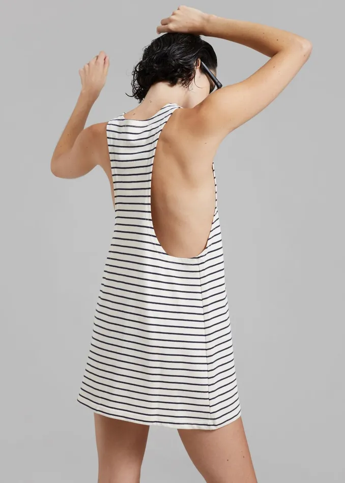 The Frankie Shop Dresses Lindsay Halter Dress 8211 Navy Stripe 8211 Women
