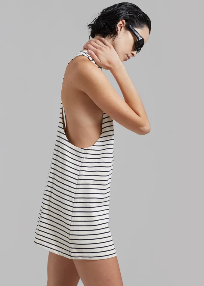 The Frankie Shop Dresses Lindsay Halter Dress 8211 Navy Stripe 8211 Women