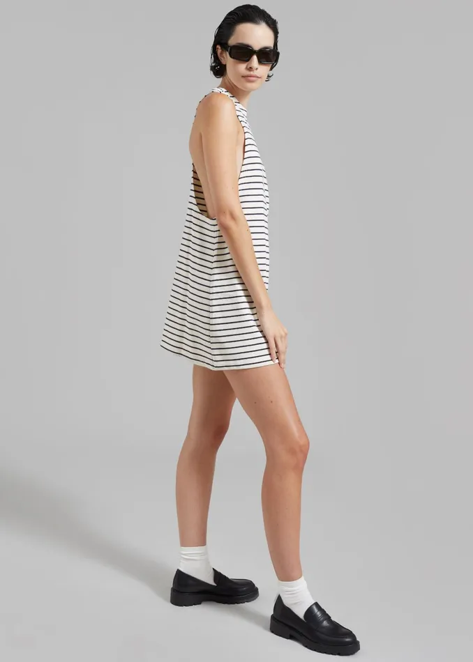 The Frankie Shop Dresses Lindsay Halter Dress 8211 Navy Stripe 8211 Women