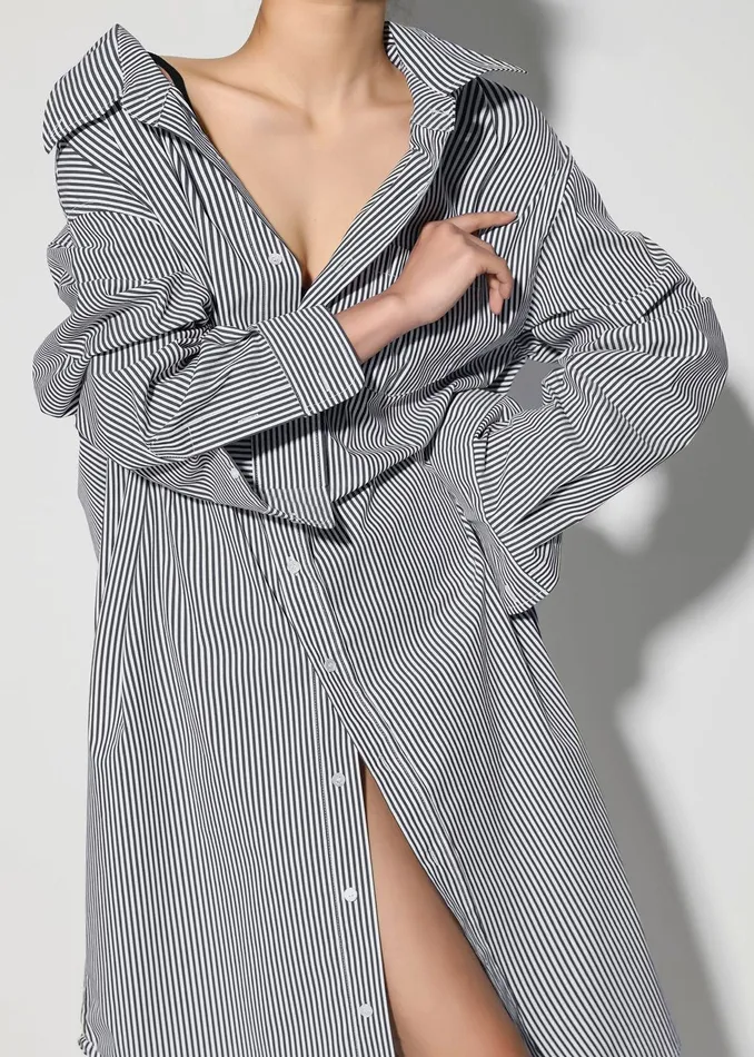 The Frankie Shop Dresses Talia Shirt Dress 8211 BlackWhite Stripe 8211 Women