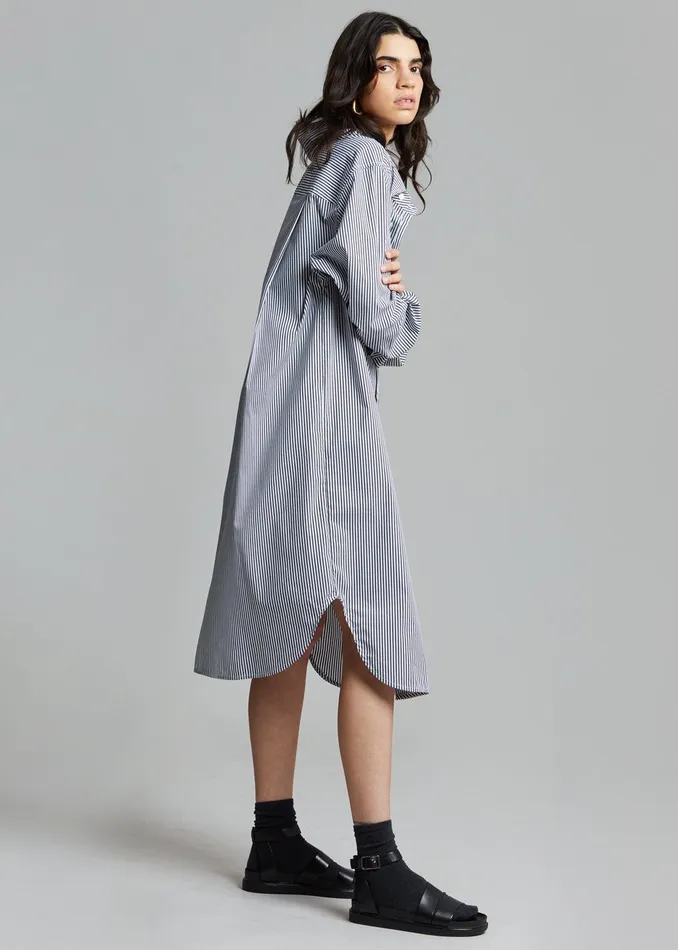 The Frankie Shop Dresses Talia Shirt Dress 8211 BlackWhite Stripe 8211 Women