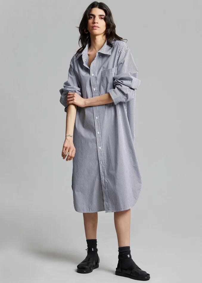The Frankie Shop Dresses Talia Shirt Dress 8211 BlackWhite Stripe 8211 Women