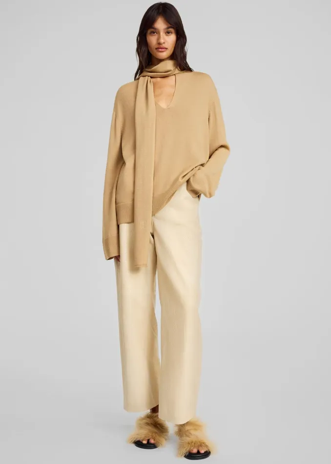 The Frankie Shop Knitwear By Malene Birger Merrie Pullover 8211 Tannin 8211 Women