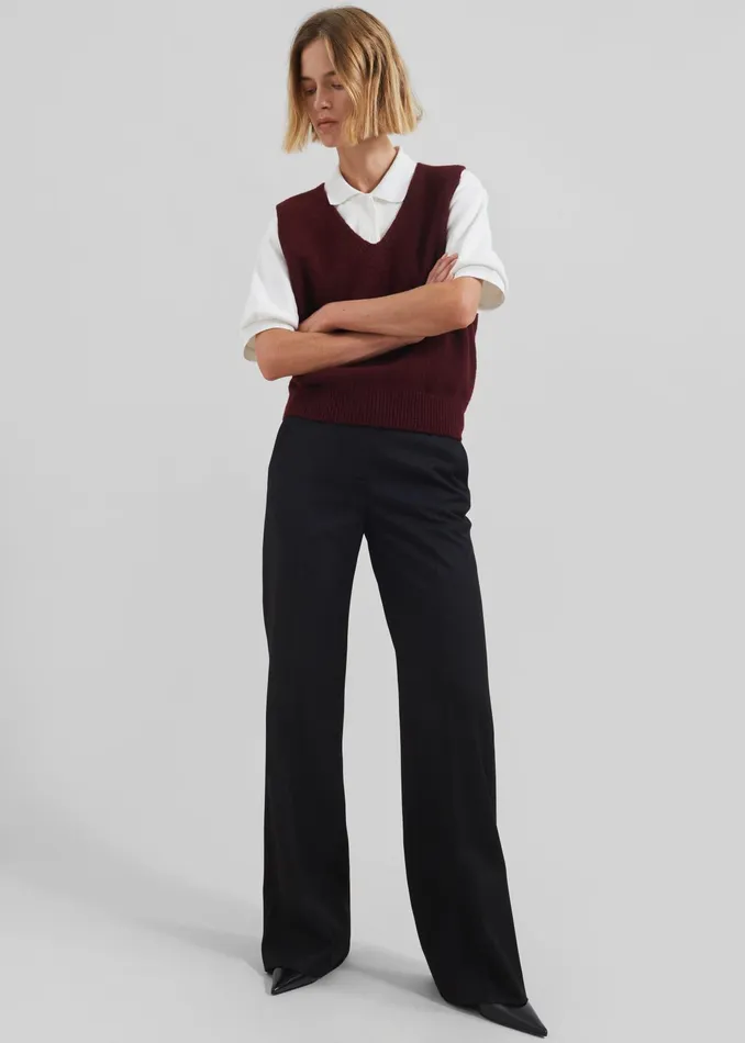 The Frankie Shop Knitwear Pavia Knit Vest 8211 Burgundy 8211 Women