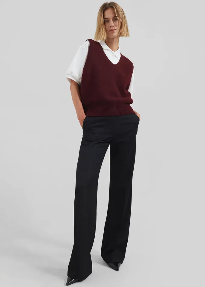 The Frankie Shop Knitwear Pavia Knit Vest 8211 Burgundy 8211 Women