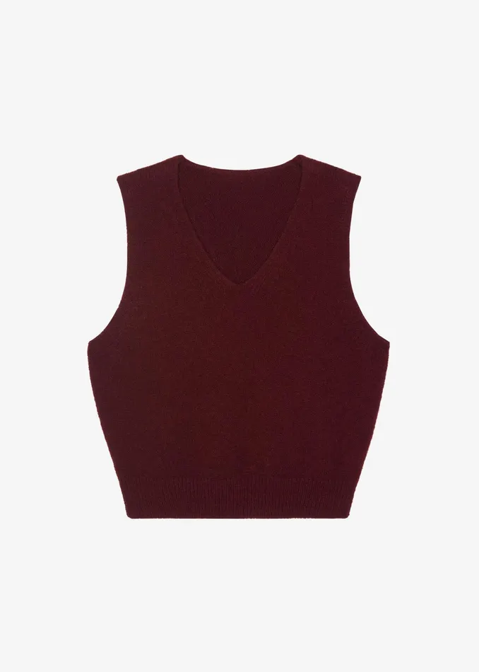 The Frankie Shop Knitwear Pavia Knit Vest 8211 Burgundy 8211 Women