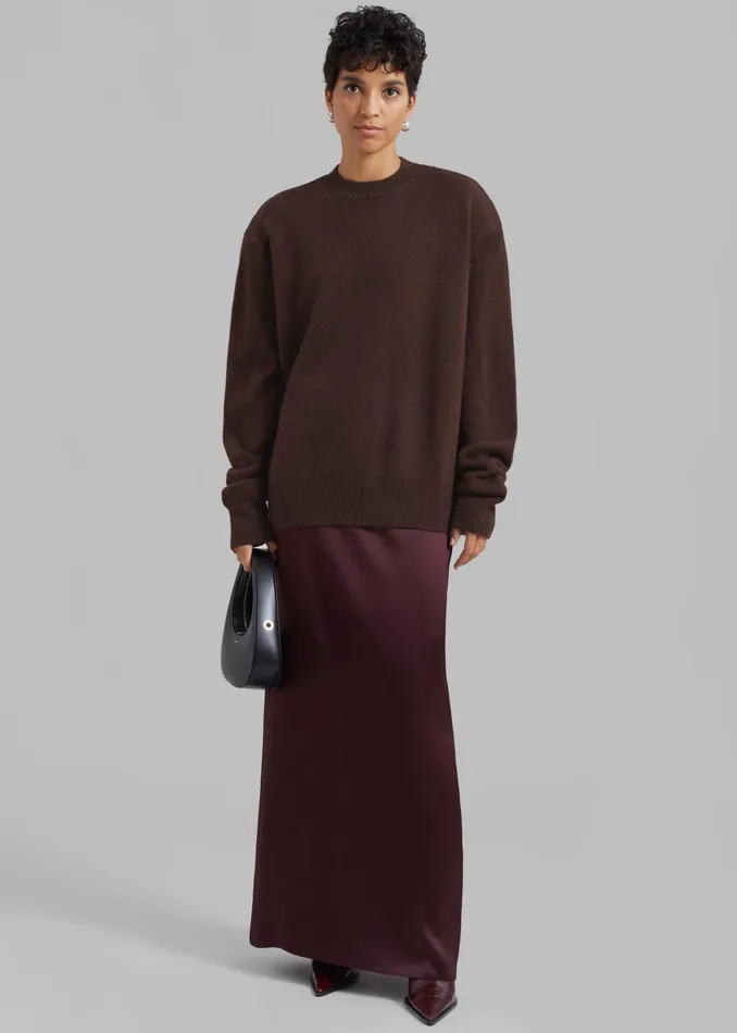 The Frankie Shop Knitwear Rafaela Padded Knit Sweater 8211 Brown 8211 Women