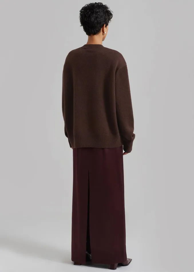 The Frankie Shop Knitwear Rafaela Padded Knit Sweater 8211 Brown 8211 Women