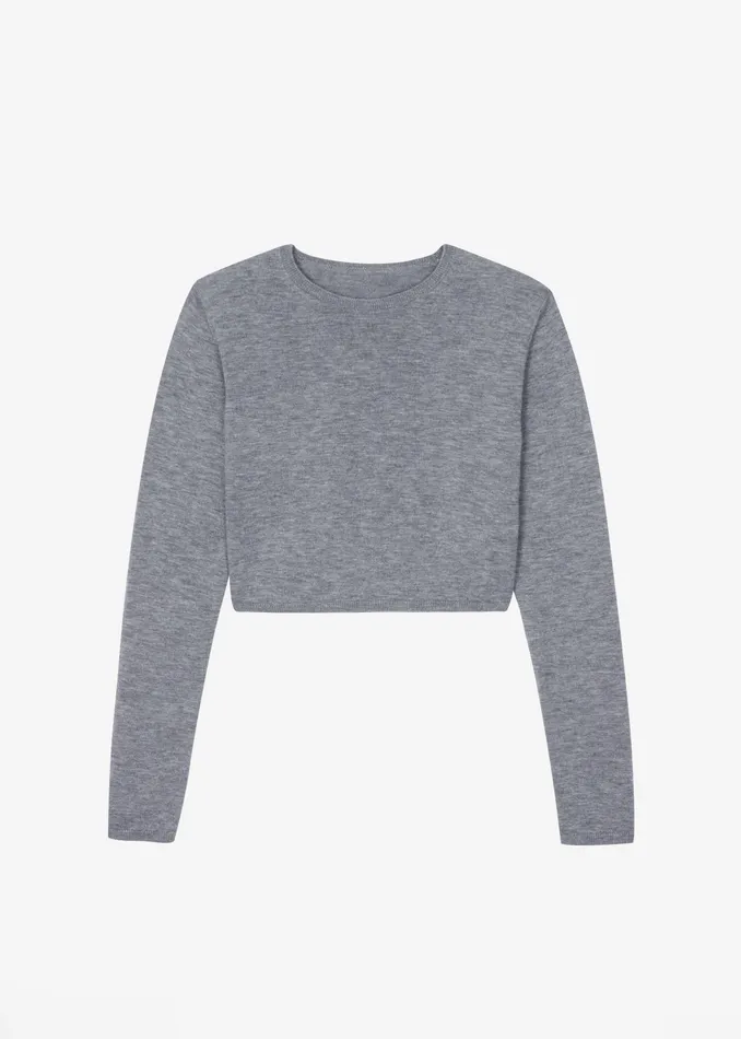 The Frankie Shop Knitwear Veer Zip Cropped Sweater 8211 Grey 8211 Women