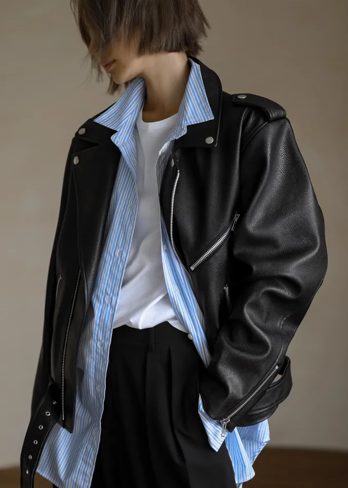 The Frankie Shop Outerwear Aria Faux Leather Jacket 8211 Black 8211 Women