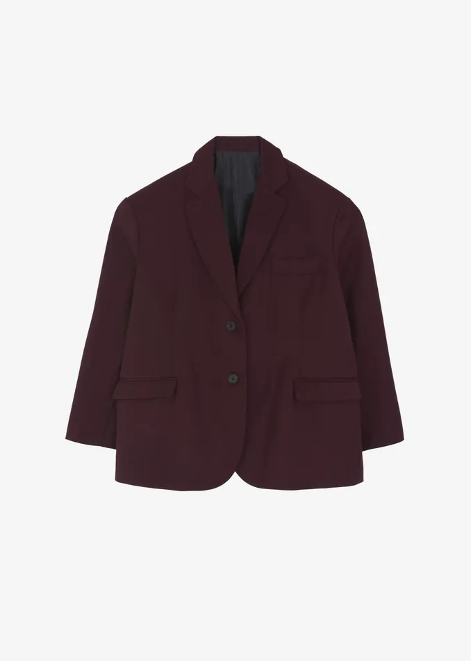 The Frankie Shop Outerwear Frankie Oversized Boyfriend Blazer 8211 Burgundy 8211 Women