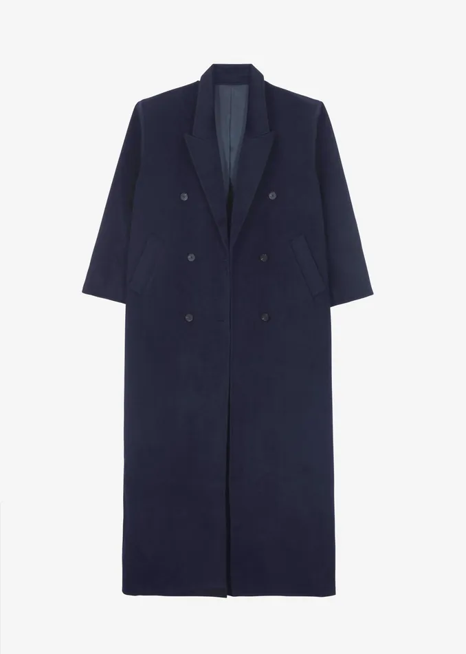 The Frankie Shop Outerwear Gaia Double Breasted Coat 8211 Navy 8211 Women