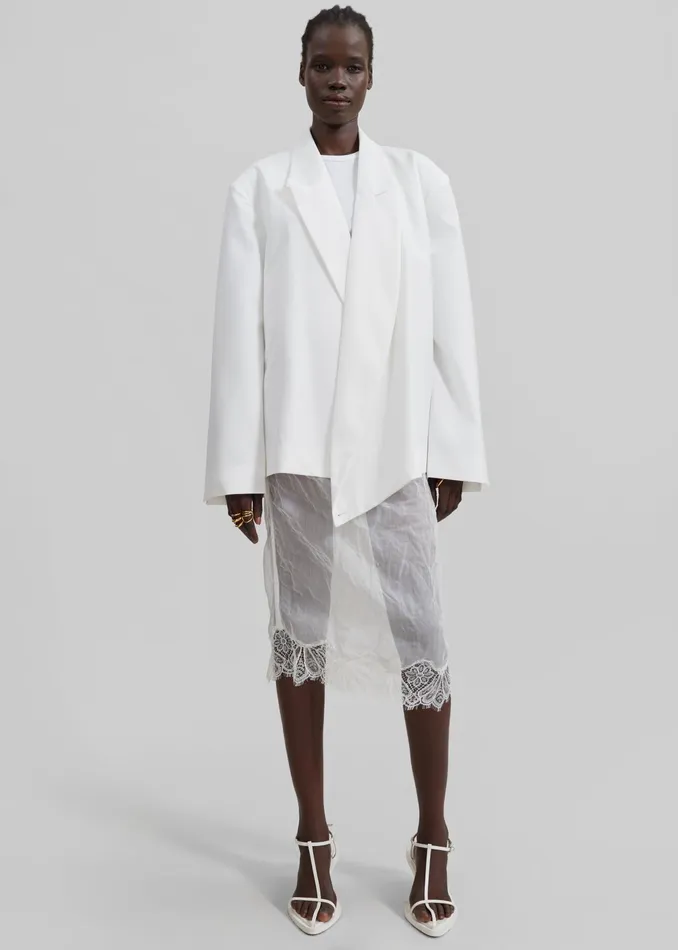 The Frankie Shop Outerwear Geneva Wrap Blazer 8211 White 8211 Women