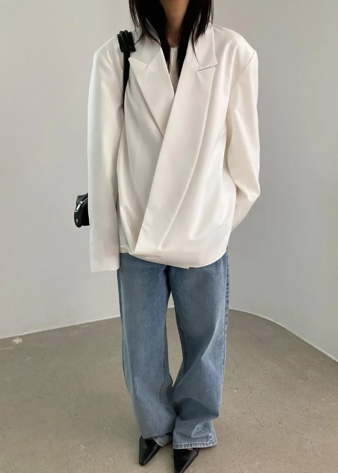 The Frankie Shop Outerwear Geneva Wrap Blazer 8211 White 8211 Women