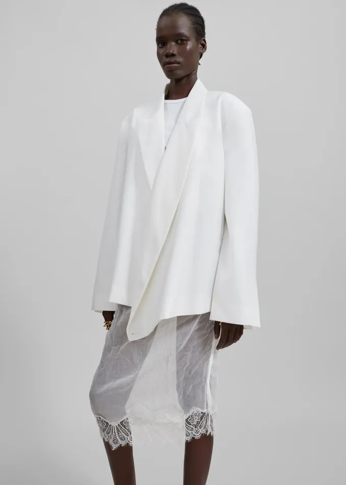 The Frankie Shop Outerwear Geneva Wrap Blazer 8211 White 8211 Women