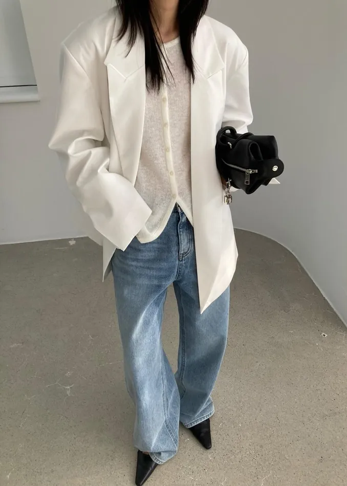 The Frankie Shop Outerwear Geneva Wrap Blazer 8211 White 8211 Women