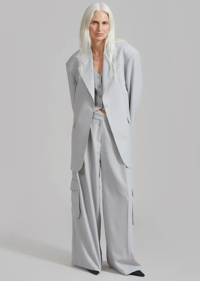 The Frankie Shop Outerwear Gladys Blazer 8211 Grey 8211 Women