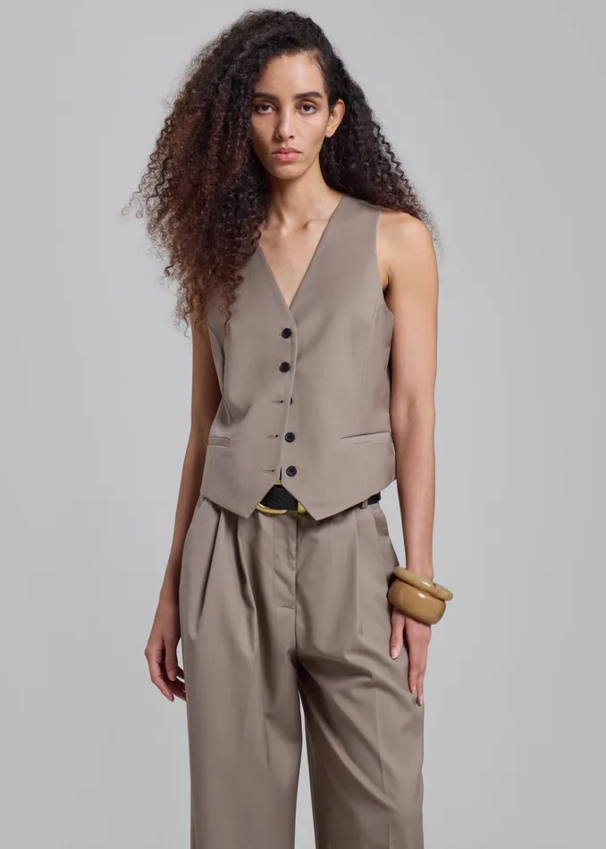 The Frankie Shop Outerwear Jorae Vest 8211 Taupe 8211 Women