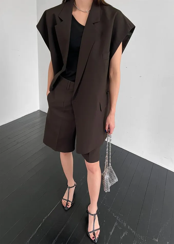 The Frankie Shop Outerwear Maura Vest 8211 Brown 8211 Women