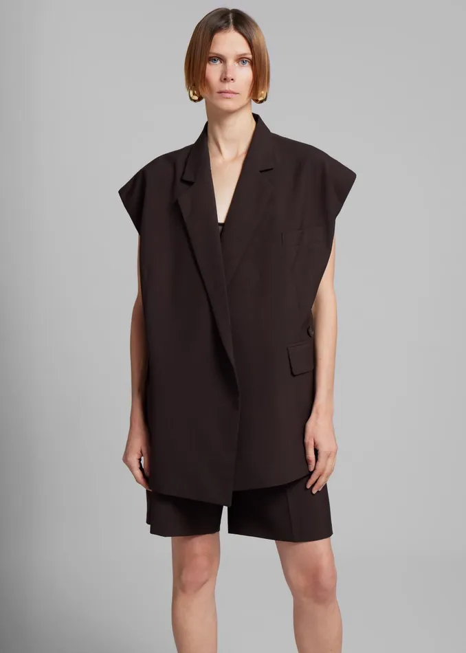 The Frankie Shop Outerwear Maura Vest 8211 Brown 8211 Women