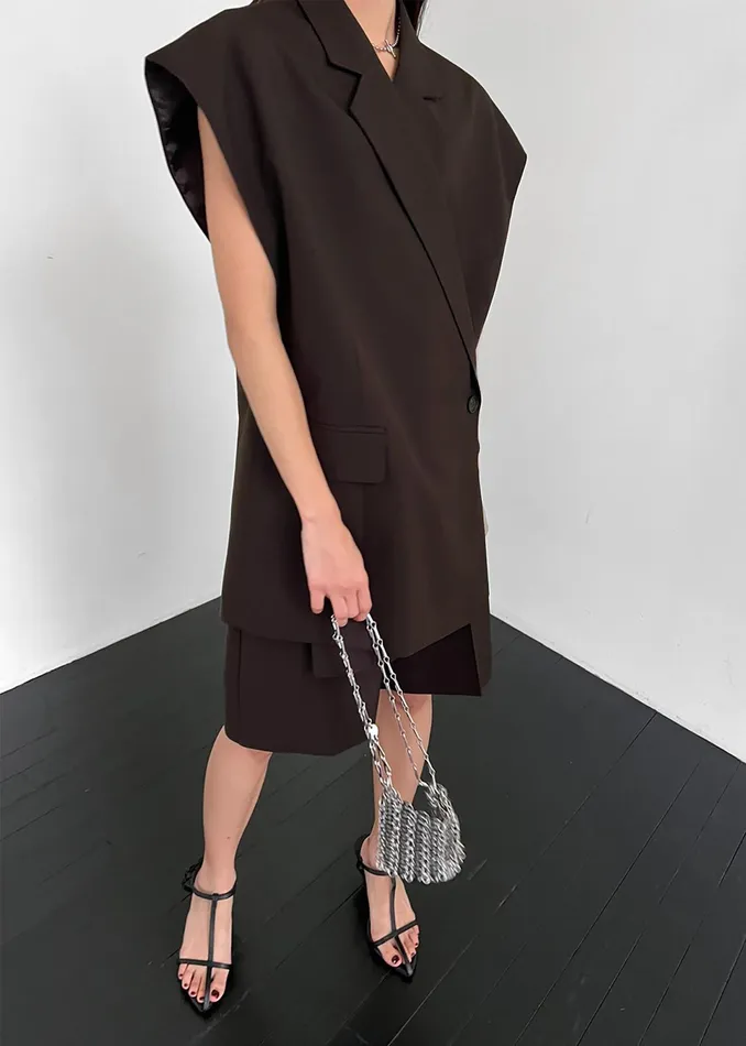 The Frankie Shop Outerwear Maura Vest 8211 Brown 8211 Women