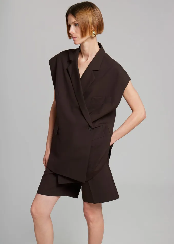 The Frankie Shop Outerwear Maura Vest 8211 Brown 8211 Women
