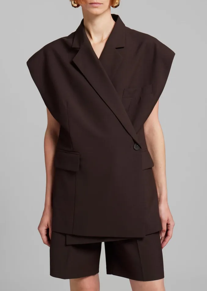 The Frankie Shop Outerwear Maura Vest 8211 Brown 8211 Women