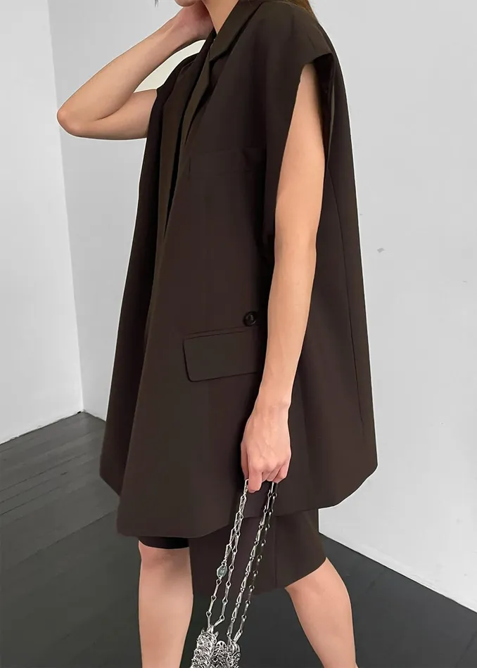 The Frankie Shop Outerwear Maura Vest 8211 Brown 8211 Women