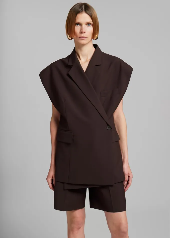 The Frankie Shop Outerwear Maura Vest 8211 Brown 8211 Women