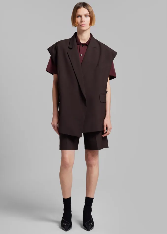 The Frankie Shop Outerwear Maura Vest 8211 Brown 8211 Women