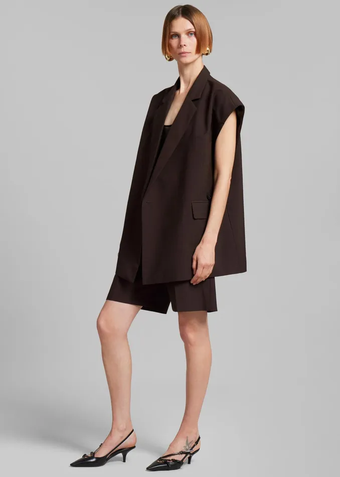 The Frankie Shop Outerwear Maura Vest 8211 Brown 8211 Women