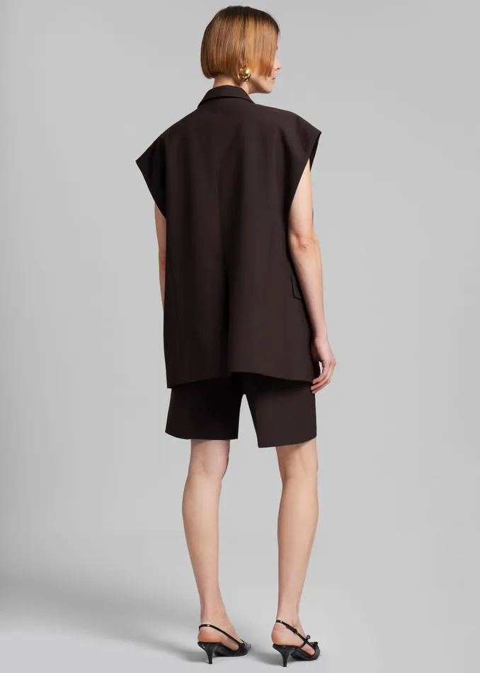 The Frankie Shop Outerwear Maura Vest 8211 Brown 8211 Women