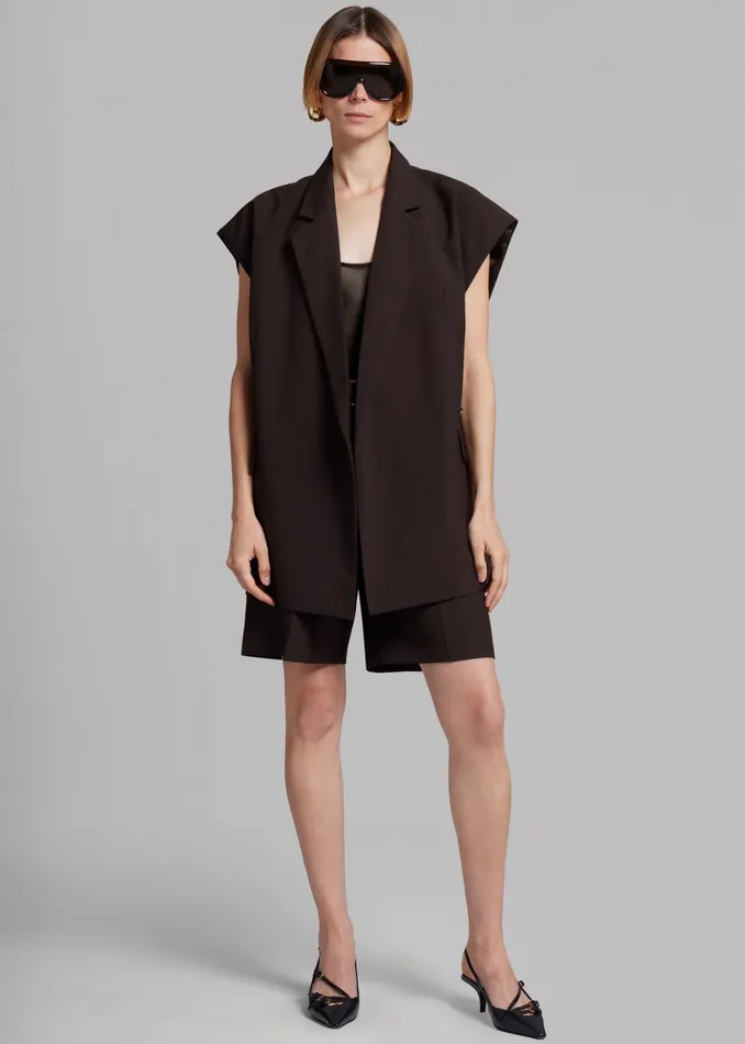 The Frankie Shop Outerwear Maura Vest 8211 Brown 8211 Women