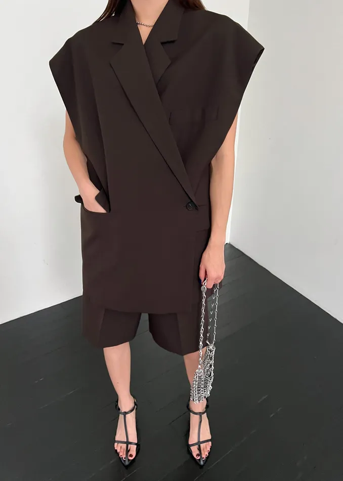 The Frankie Shop Outerwear Maura Vest 8211 Brown 8211 Women