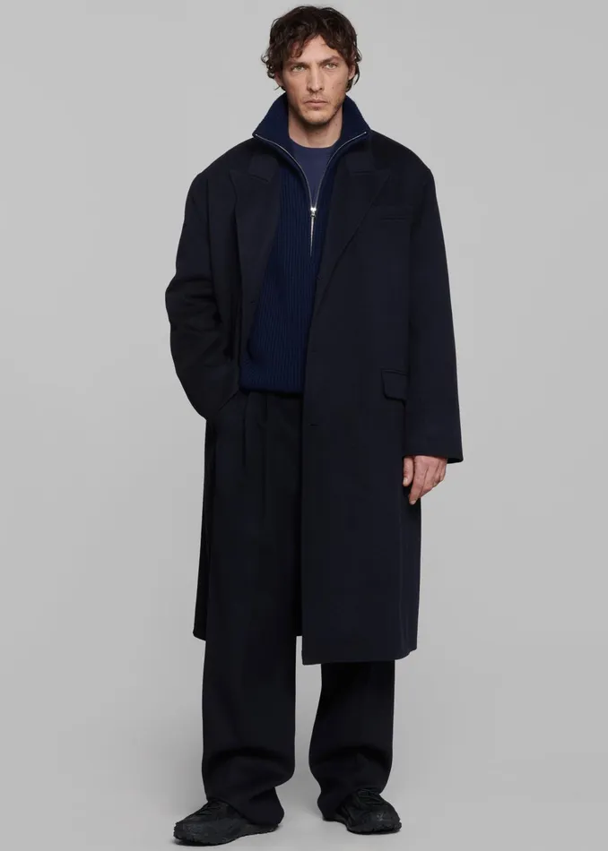The Frankie Shop Outerwear Paxton Wool Coat 8211 Dark Navy 8211 Men