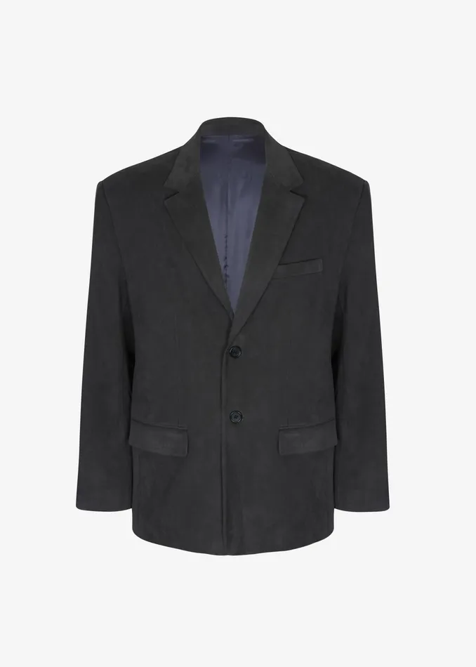 The Frankie Shop Outerwear Renza Faux Suede Blazer 8211 Grey 8211 Women