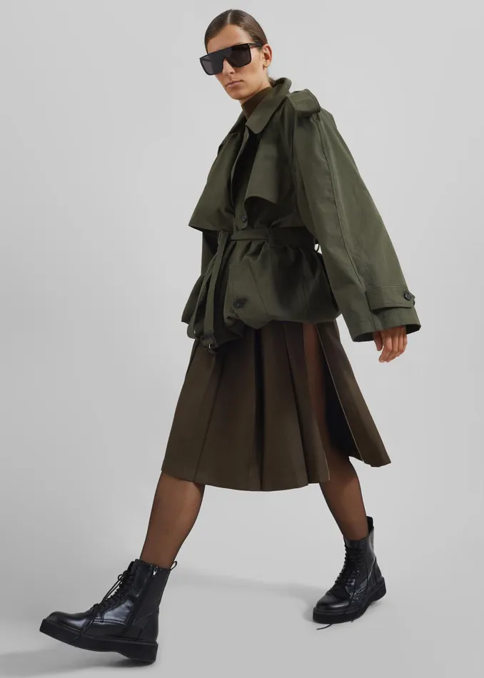The Frankie Shop Outerwear Tromso Convertible Trench 8211 Khaki 8211 Women