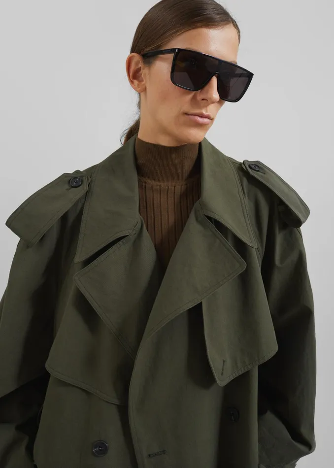 The Frankie Shop Outerwear Tromso Convertible Trench 8211 Khaki 8211 Women