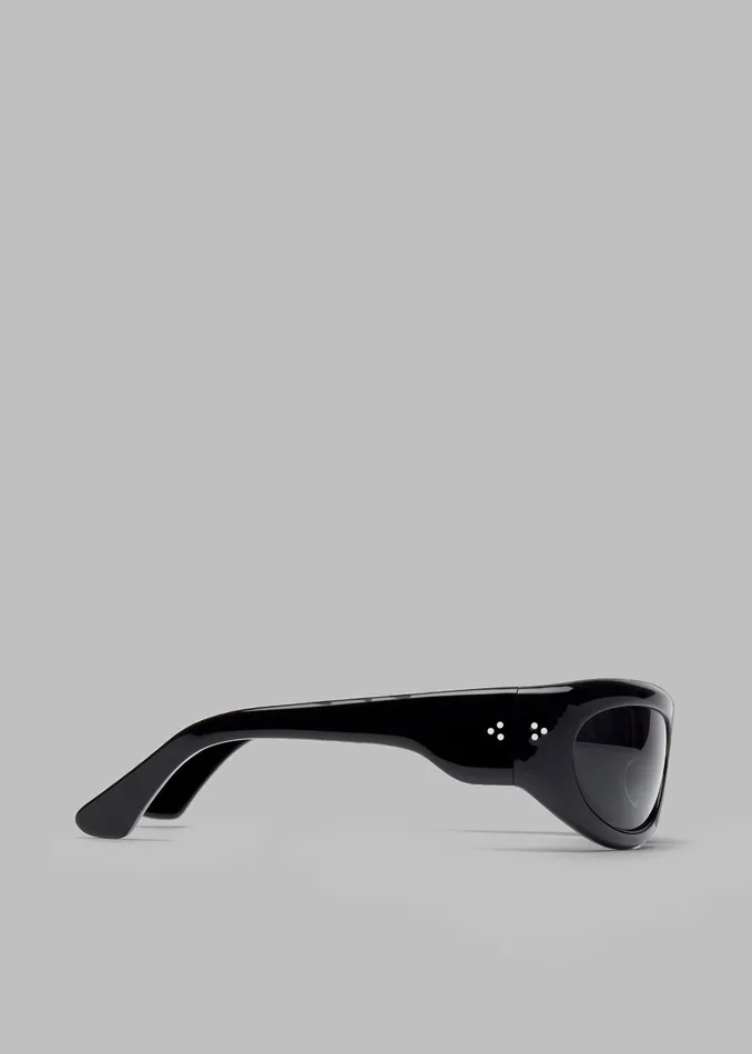 The Frankie Shop Port Tanger Safaa Sunglasses 8211 Black AcetateBlack Lens 8211 MenWomen