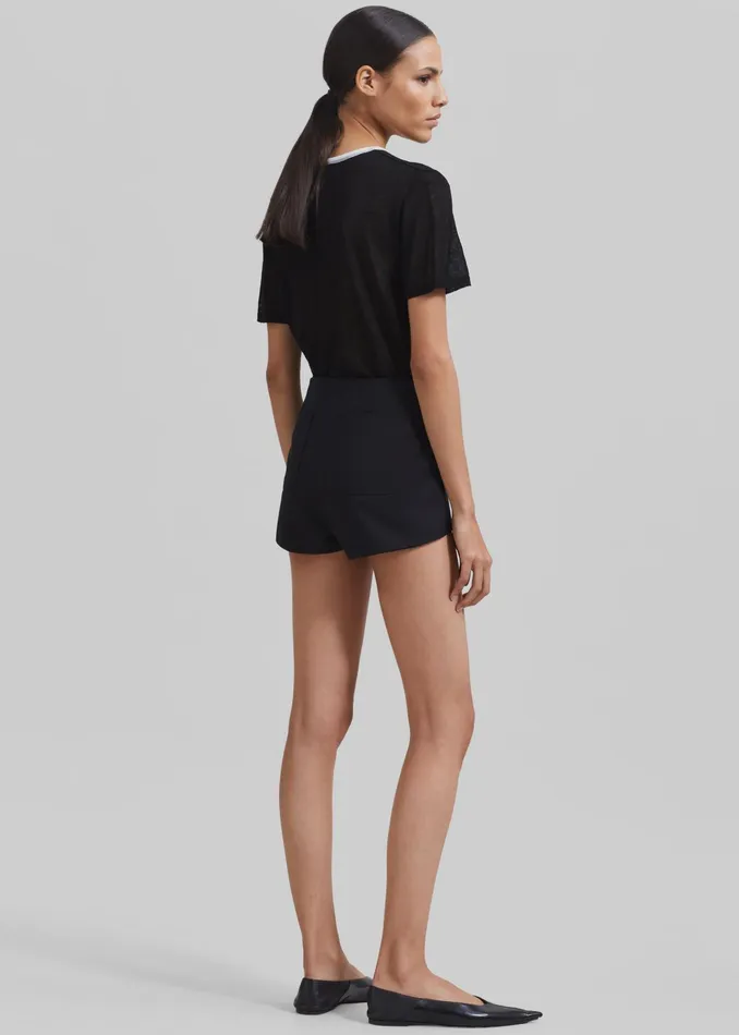 The Frankie Shop Tops Aimee Sheer Cropped TShirt 8211 Black 8211 Women
