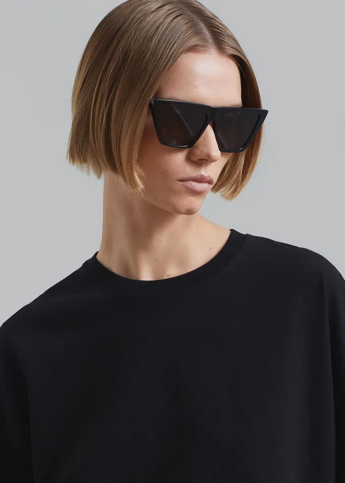 The Frankie Shop Tops Avak Oversized Tee 8211 Black 8211 Women