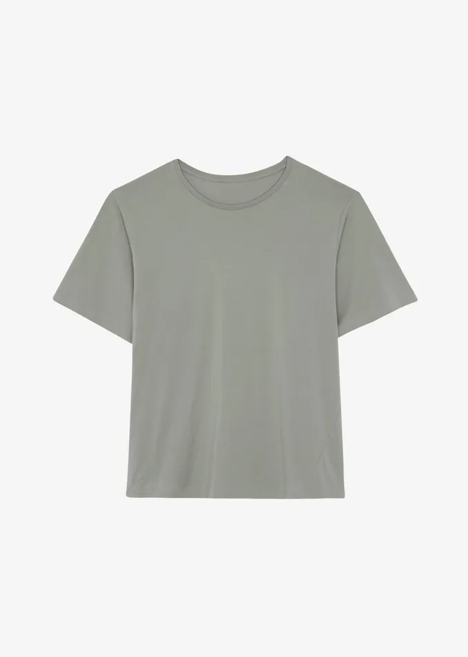 The Frankie Shop Tops Harper Soft Organic TShirt 8211 Light Khaki 8211 Women
