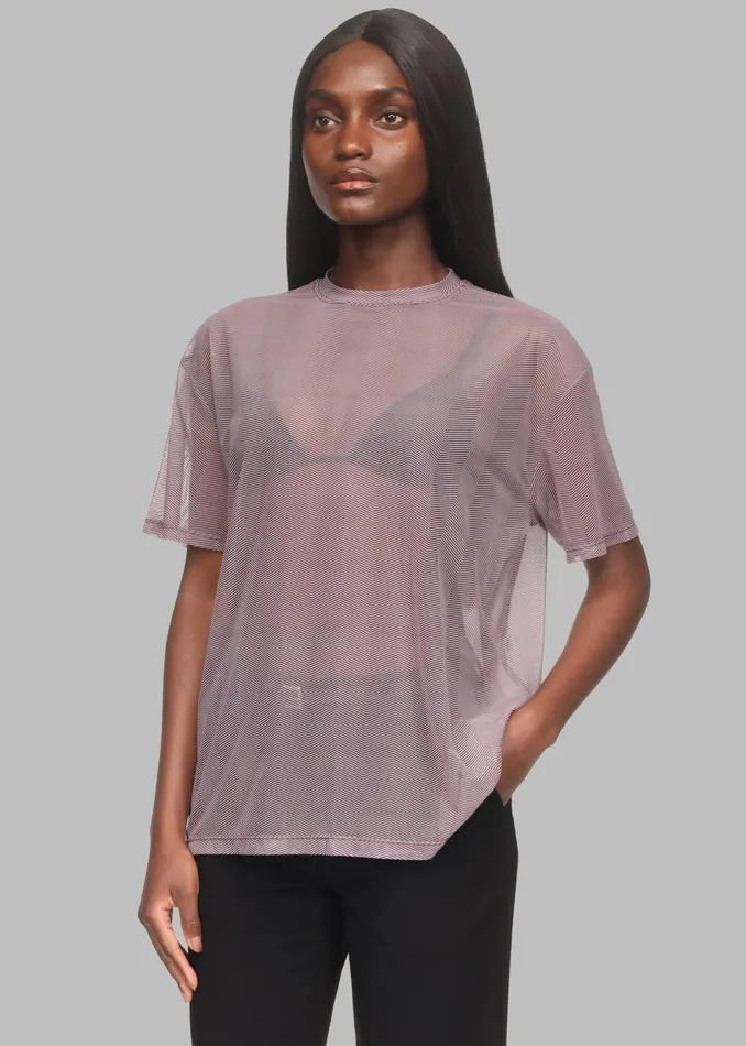 The Frankie Shop Tops Joyce Mesh Tee X Barbie 8211 Burgundy 8211 Women