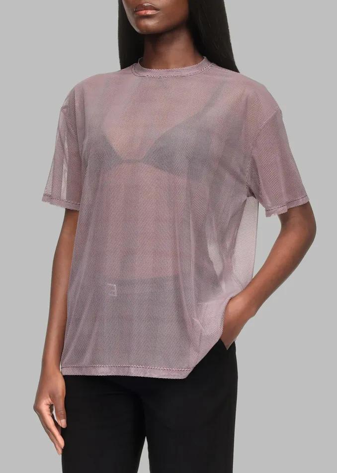 The Frankie Shop Tops Joyce Mesh Tee X Barbie 8211 Burgundy 8211 Women