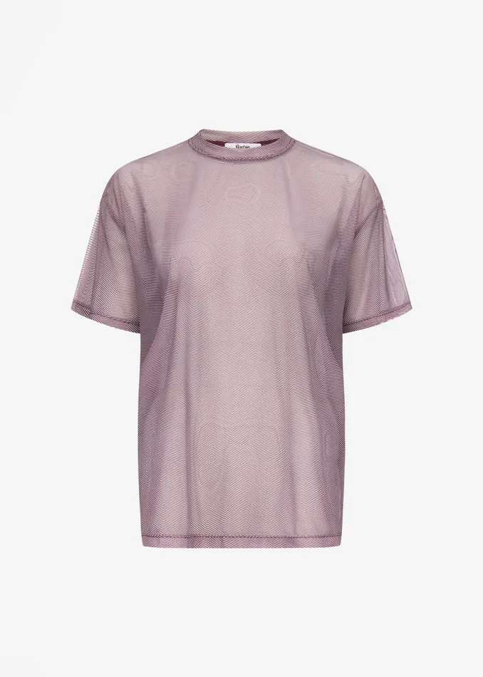 The Frankie Shop Tops Joyce Mesh Tee X Barbie 8211 Burgundy 8211 Women