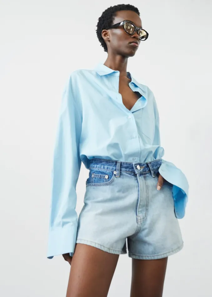 The Frankie Shop Tops Lui Shirt 8211 Sky 8211 Women