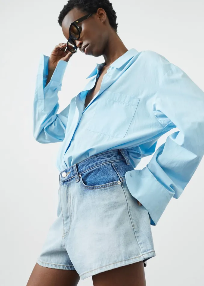 The Frankie Shop Tops Lui Shirt 8211 Sky 8211 Women