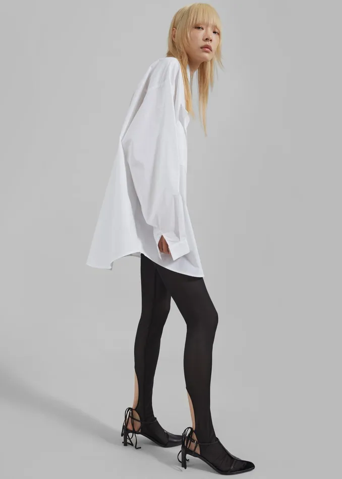 The Frankie Shop Tops Marin Button Up Utility Shirt 8211 White 8211 Women
